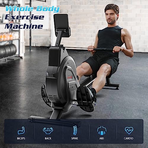 Dripex Magnetic Rowing Machine for Home Use Rower Machine for Home Gym & Cardio Training Rower with Aluminum Slide Rail, 16 Adjustable Resistance & LCD Monitor (2023 Upgrade Version) (Black)